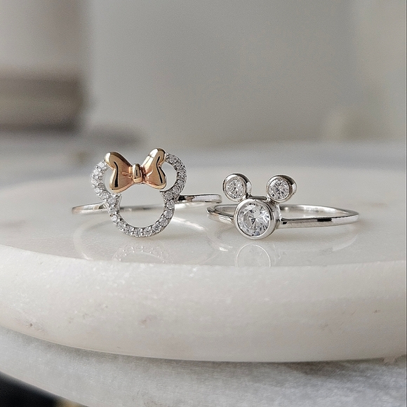 Disney Minnie & Mickey Mouse Stackable ring set, 925 Sterling Silver - Picture 2 of 5